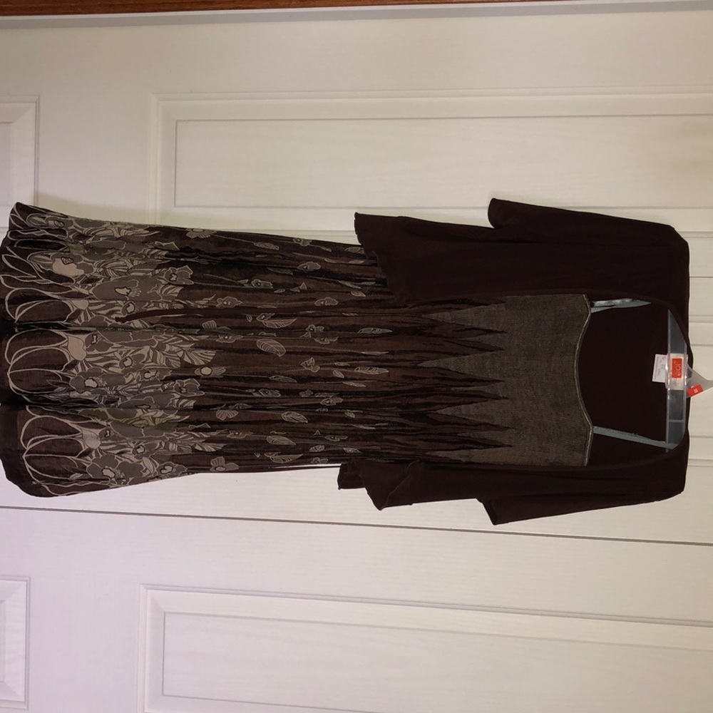 Coffee brown Jeune Jeunesse dress. Size M